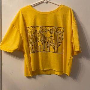 yellow cactus crop top